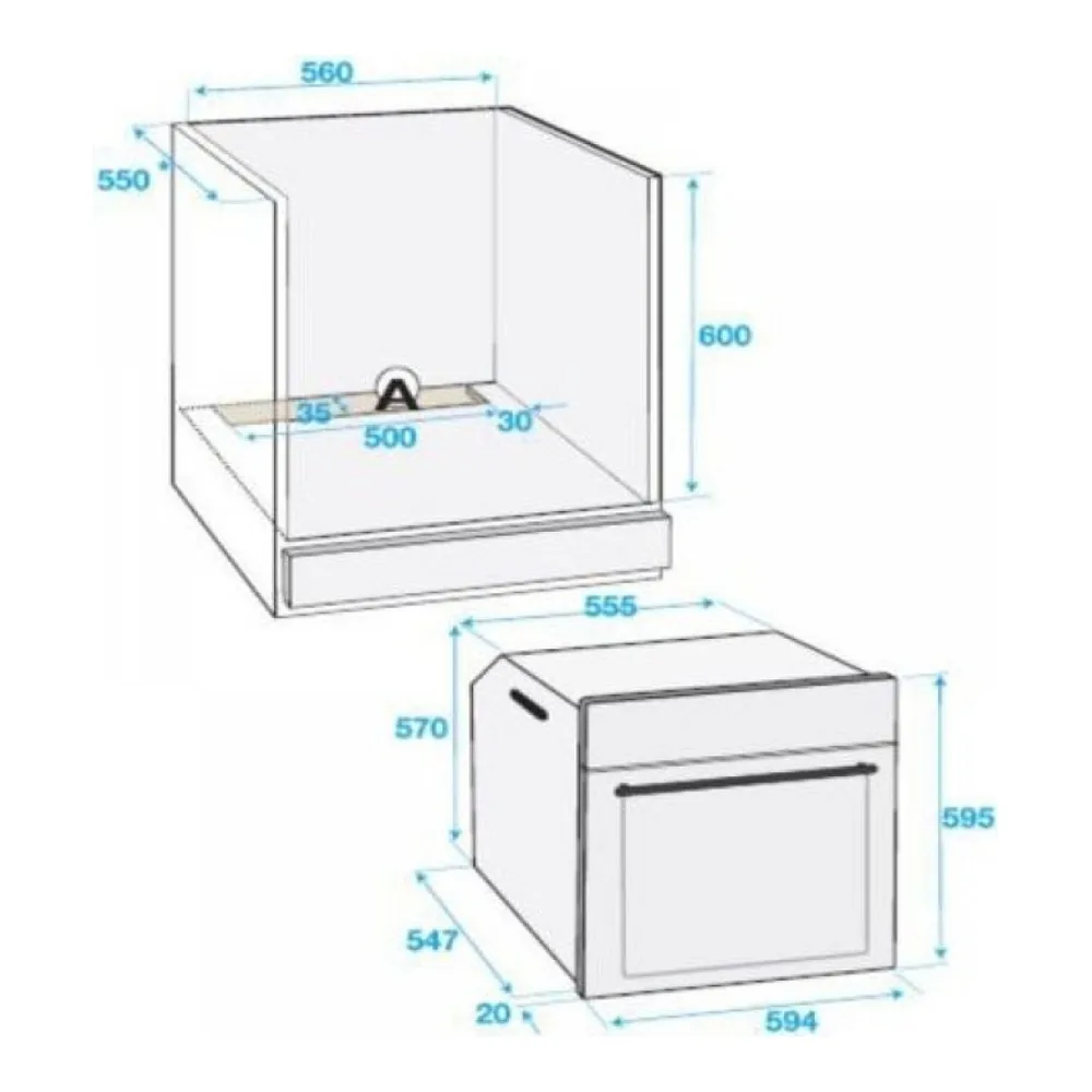 Схема встраивания Духовой шкаф BEKO BIM 24301WCS