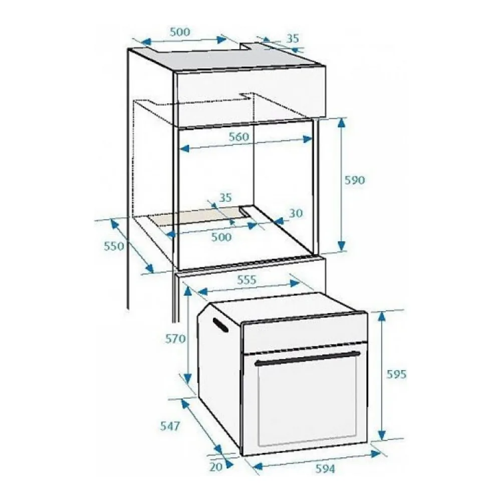 Схема встраивания Духовой шкаф BEKO OIM 27200 AV