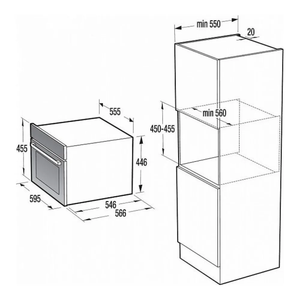 Схема встраивания Духовой шкаф GORENJE BCM 598S18X