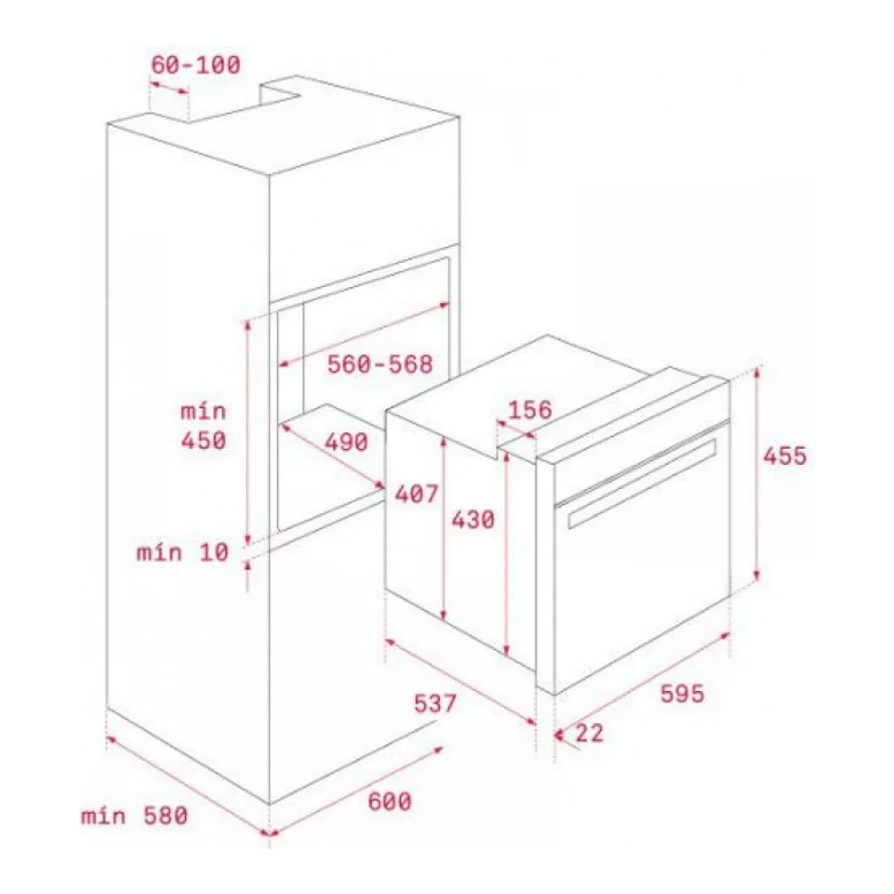 Схема встраивания Духовой шкаф TEKA HLC 840 E00