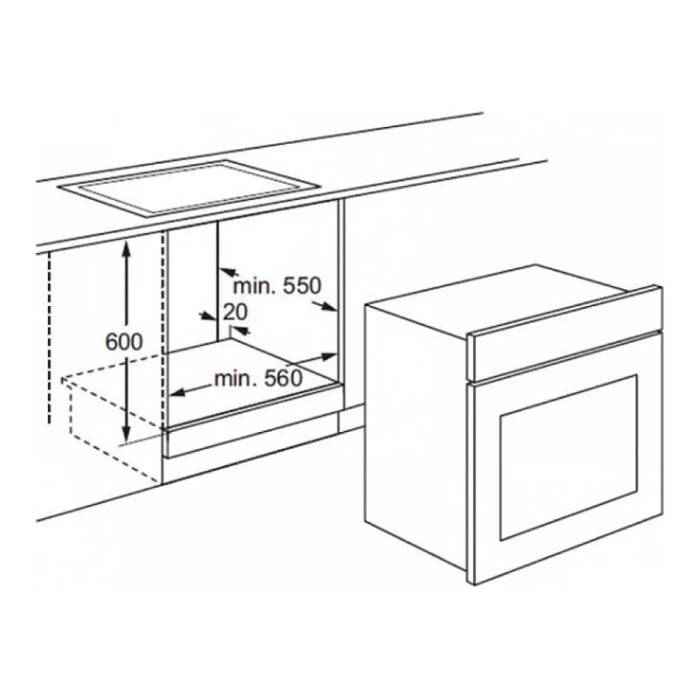Схема встраивания Духовой шкаф ZANUSSI ZOB 53811 CR