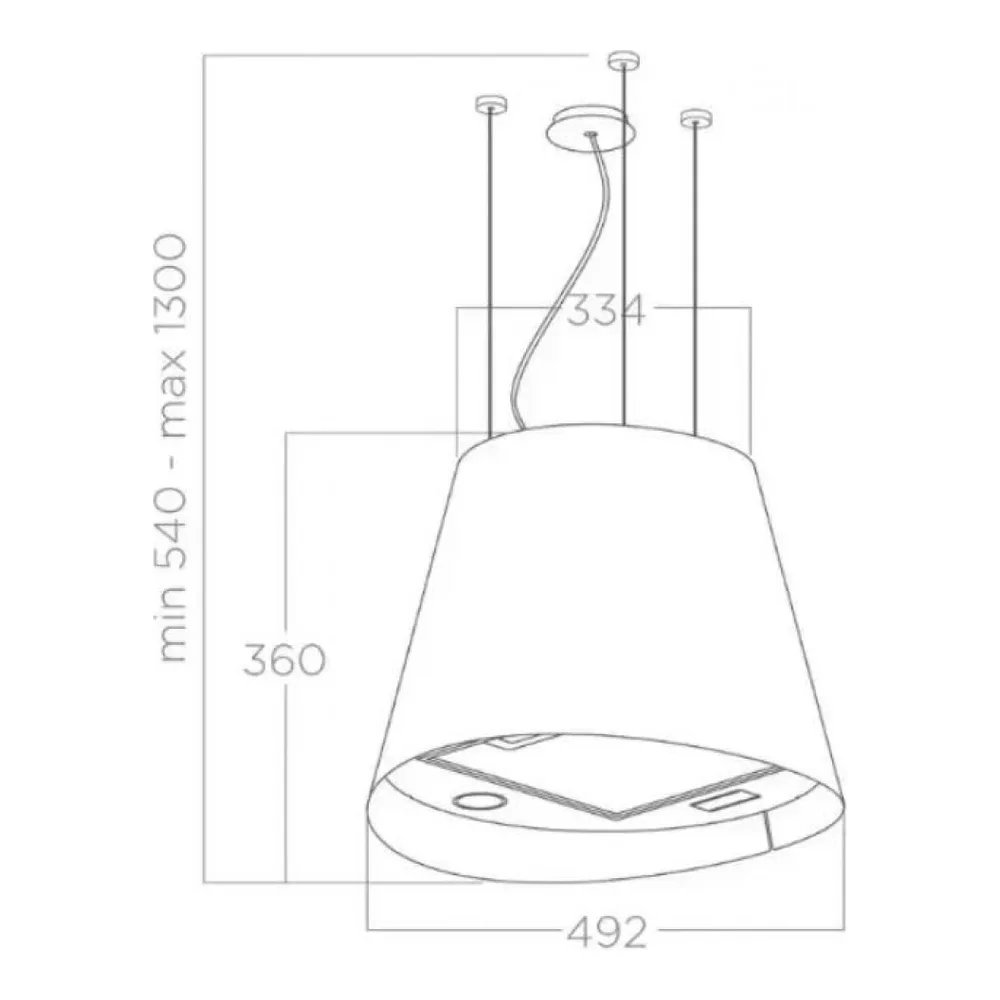Схема встраивания Вытяжка ELICA JUNO URBAN ZINC/F/50