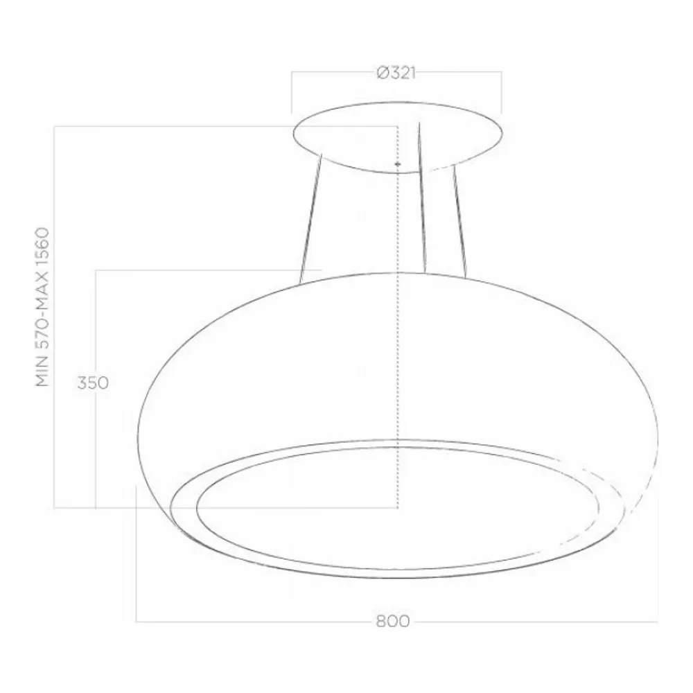 Схема встраивания Вытяжка Elica SEASHELL IX/F/80