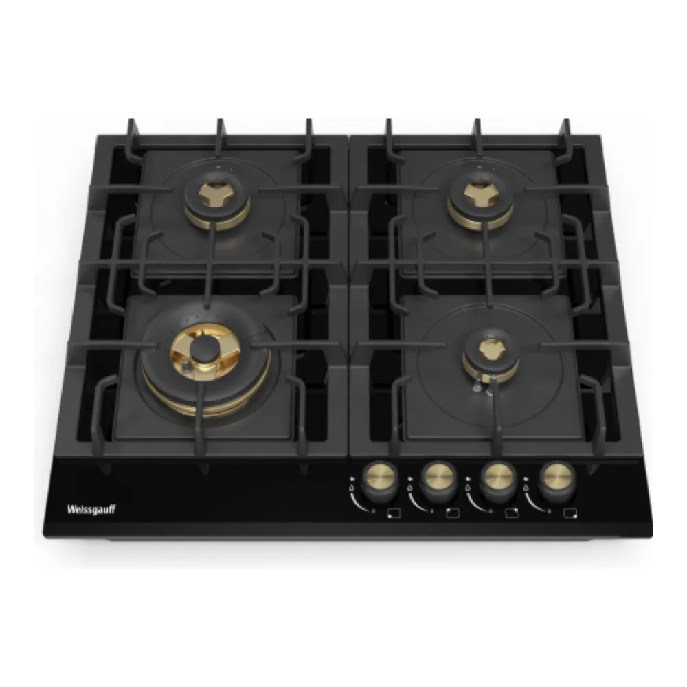 Газовая варочная панель WEISSGAUFF HGG 641 BV VOLCANO BURNER NANO GLASS