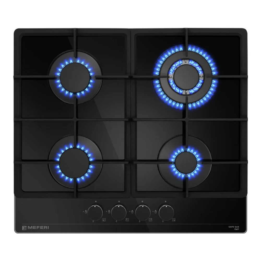 Газовая варочная панель MEFERI MGH604BK GLASS POWER