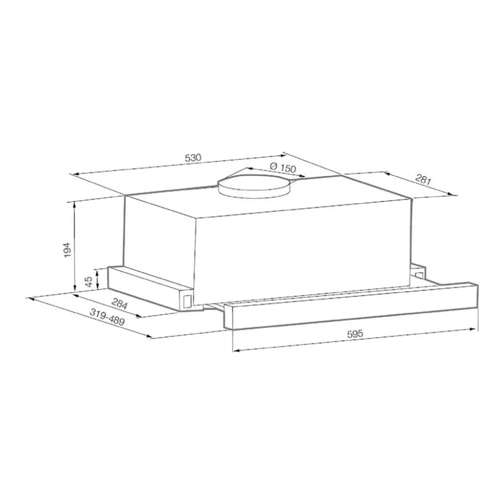 Схема встраивания Встраиваемая вытяжка Graude DHF 60.0 W