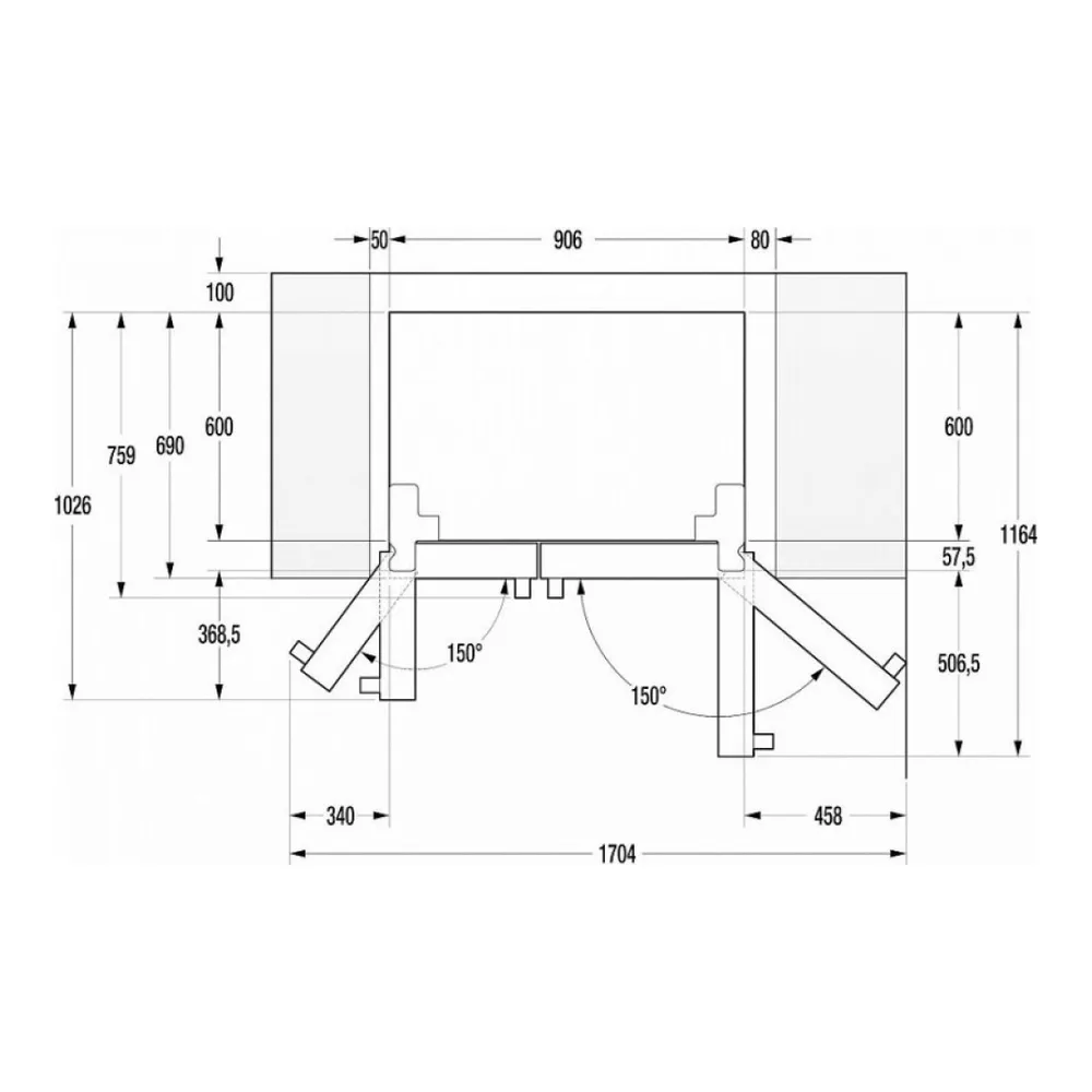 Схема встраивания Холодильник GORENJE NRS 9181 CXB
