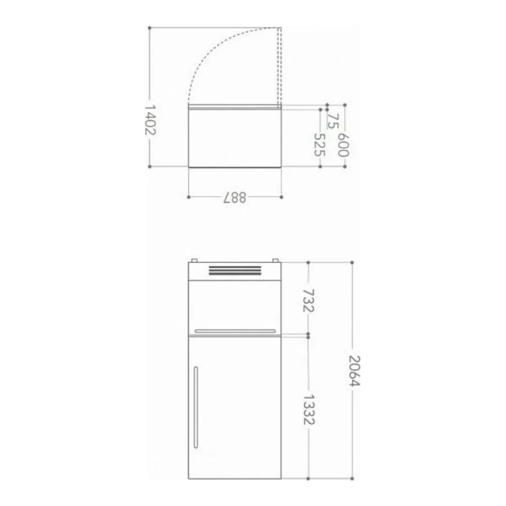 Схема встраивания Винный шкаф KITCHENAID KCZWX 20900L