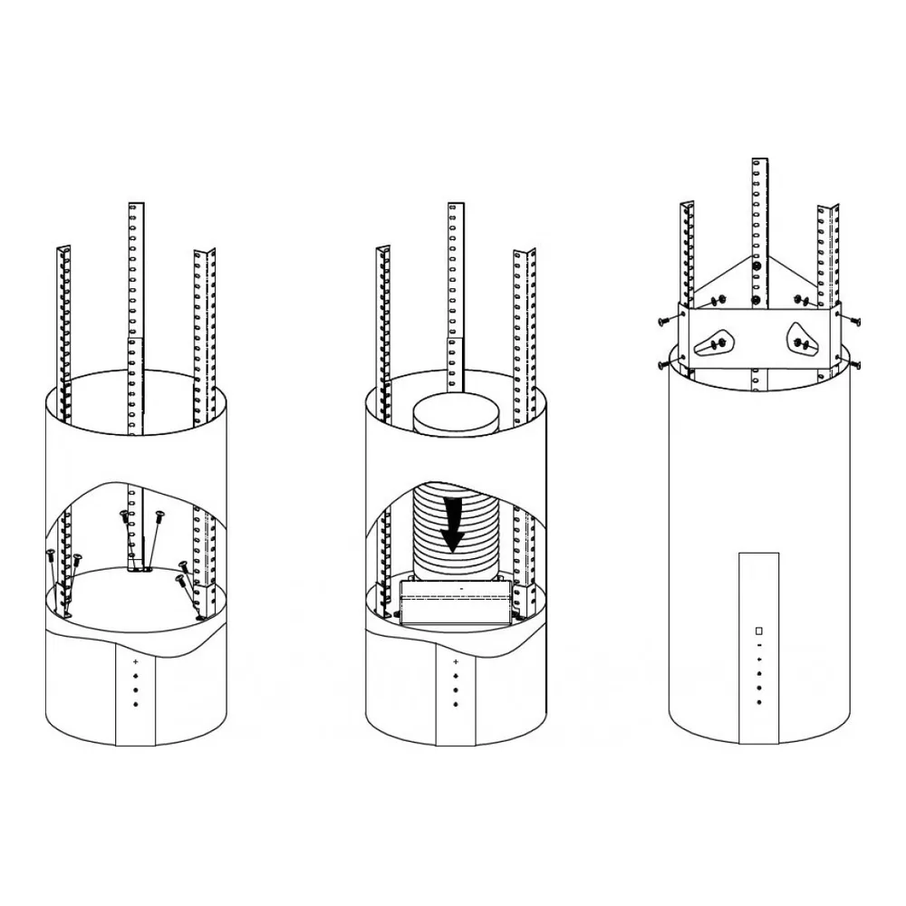 Схема встраивания Вытяжка Korting KHA 35808 DW Cylinder