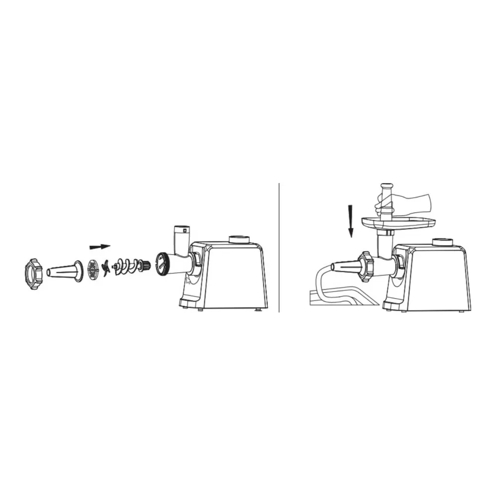Схема встраивания Мясорубка Korting KMG 0601 Infinity
