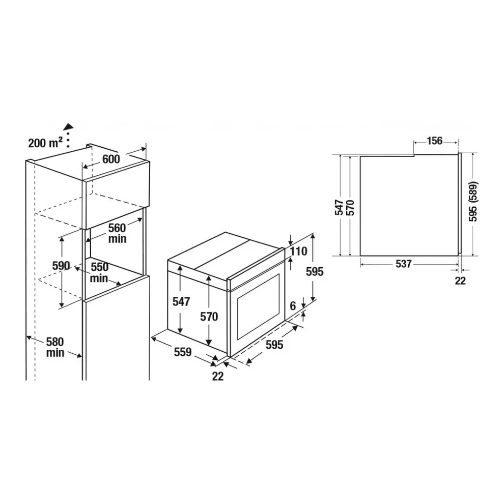 Схема встраивания Духовой шкаф Kuppersbusch B 6850.0 S7 Copper