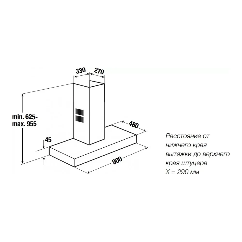 Схема встраивания Вытяжка Kuppersbusch DW 9350.0 E