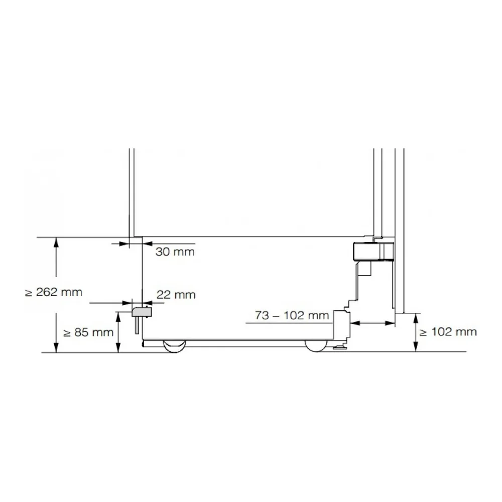 Схема встраивания Встраиваемый морозильник Miele F 2813 Vi MasterCool