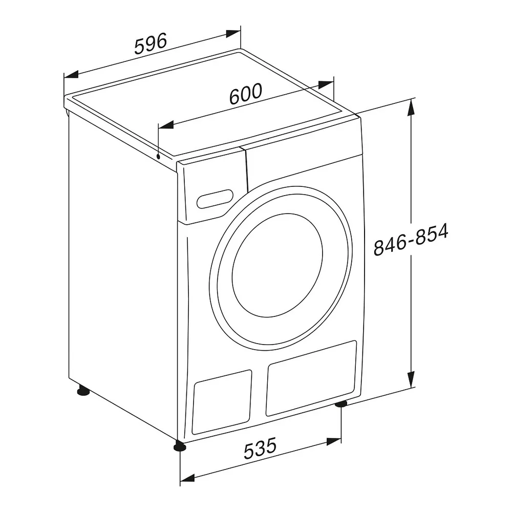 Схема встраивания Стиральная машина Miele WWB360WCS White Edition
