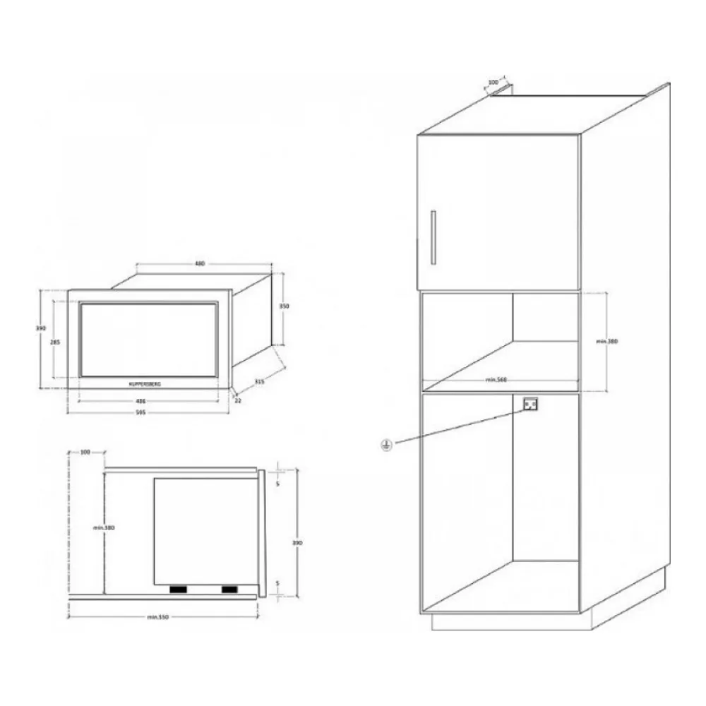 Схема встраивания Микроволновая печь KUPPERSBERG HMW 655 W