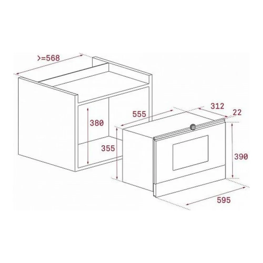 Схема встраивания Микроволновая печь TEKA ML 822 BIS L WHITE