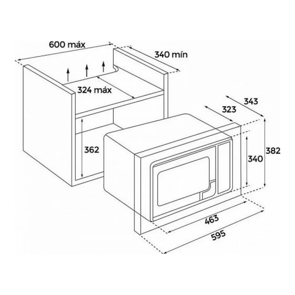 Схема встраивания Микроволновая печь TEKA MWE 207 FI WHITE