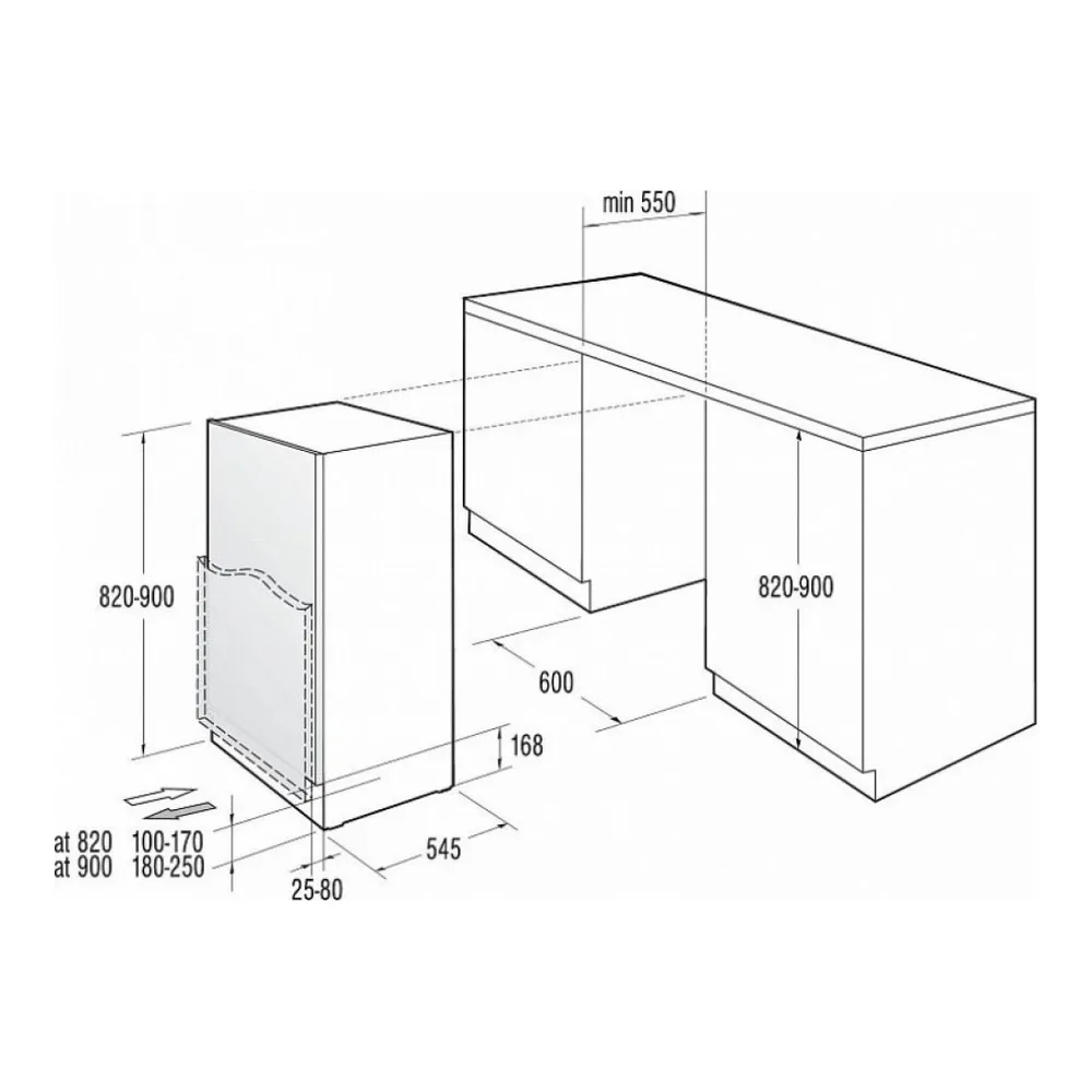 Схема встраивания Морозильная камера GORENJE FIU 6092 AW