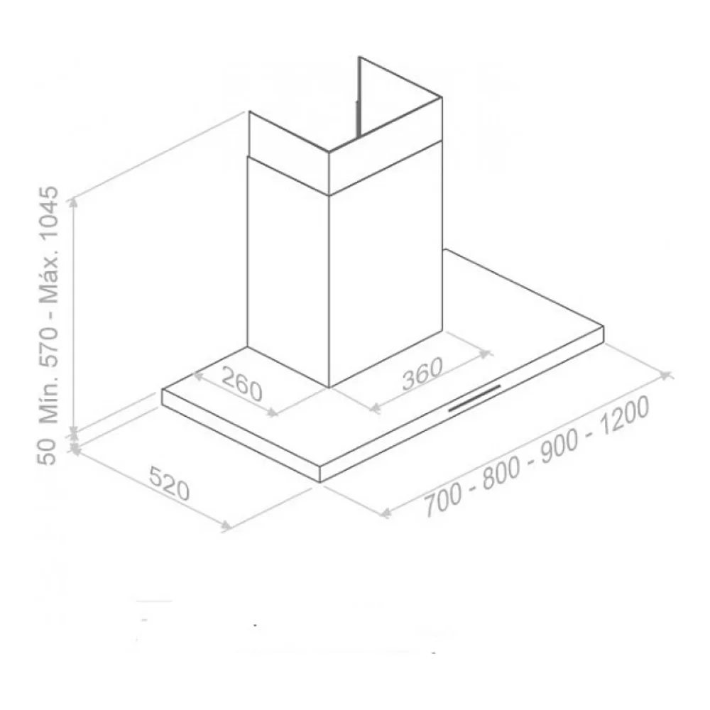 Вытяжка Pando P-401/120 IX 1250 ECO SEC