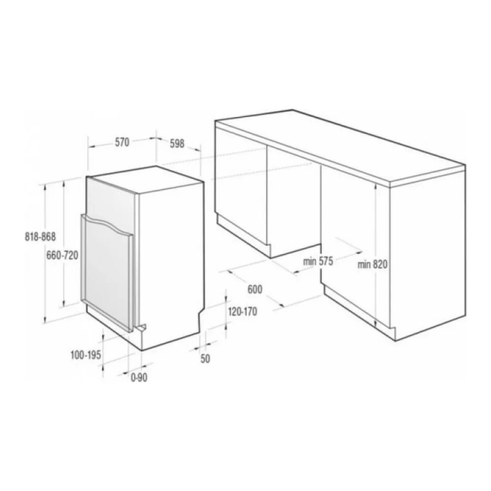 Схема встраивания Посудомоечная машина GORENJE GV 65324 XV
