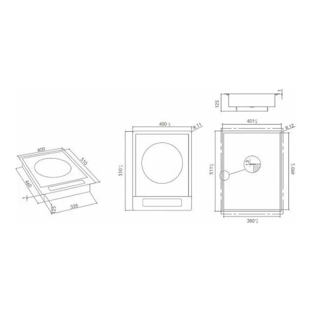 Схема встраивания Варочная панель KITCHENAID KHWD1 38510