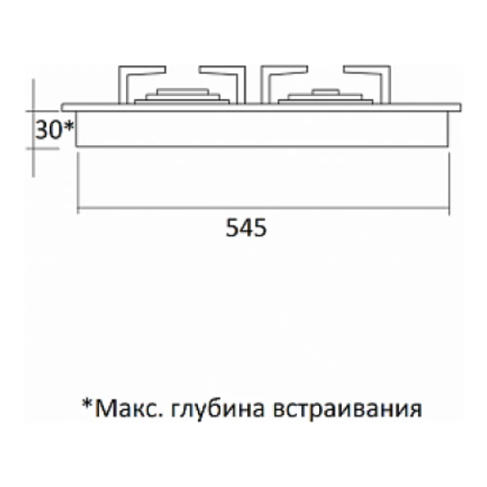 Схема встраивания Варочная панель KUPPERSBERG FV6TGRZ C BRONZE
