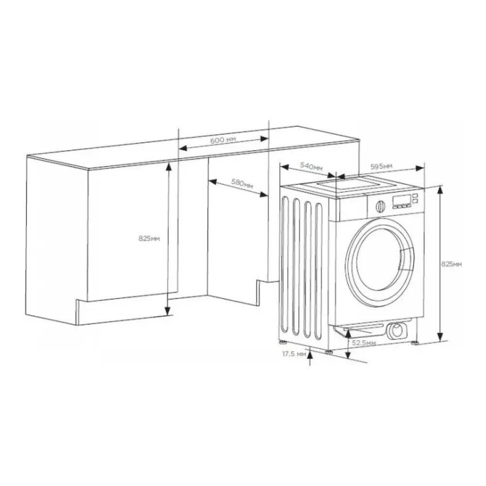 Схема встраивания Стиральная машина MIDEA WMB 8141
