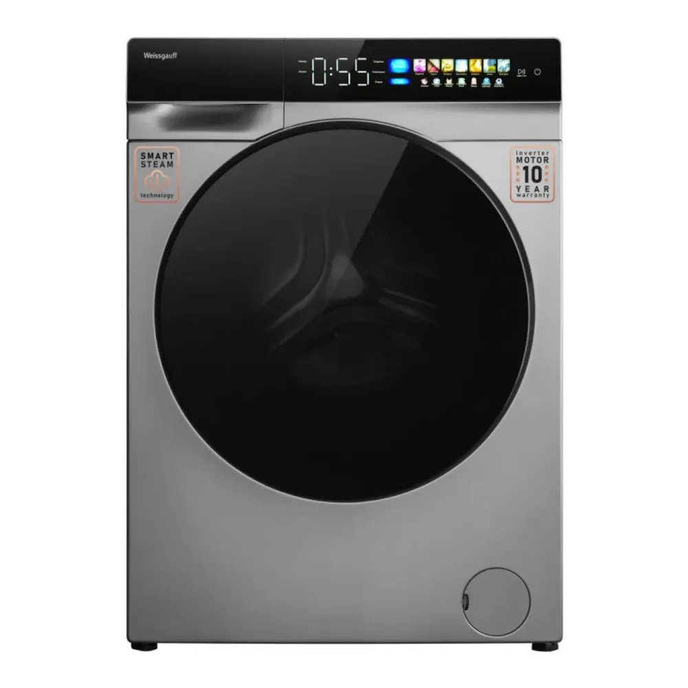Стиральная машина WEISSGAUFF WM 998 FULL TOUCH DC INVERTER STEAM SILVER