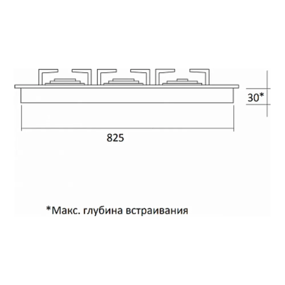 Схема встраивания Варочная панель KUPPERSBERG FV9TGRZ BOR BRONZE