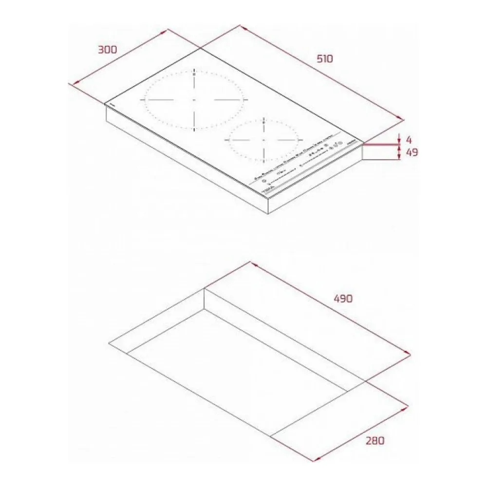Схема встраивания Варочная панель TEKA IZC 32600 MST BLACK