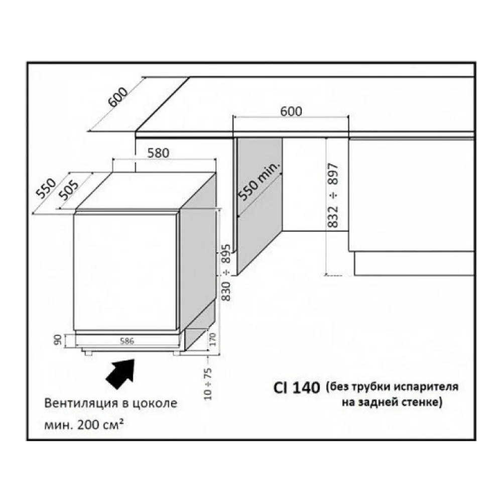 Винный шкаф IP INDUSTRIE CI 140 CFU