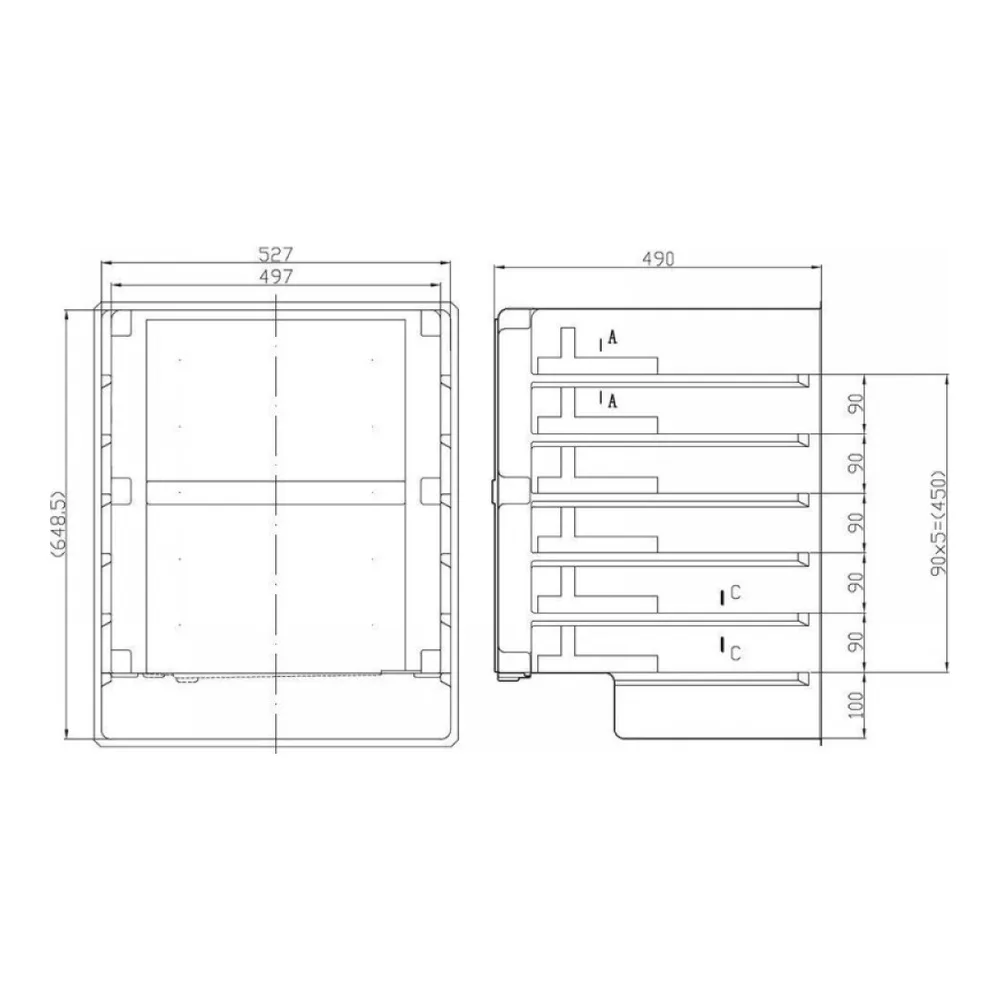 Схема встраивания Винный шкаф VESTFROST SOLUTIONS W 45